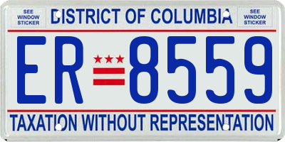 DC license plate ER8559
