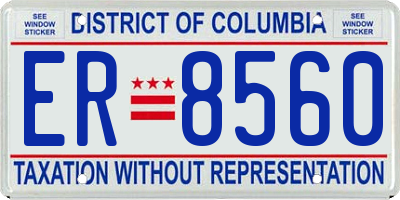 DC license plate ER8560