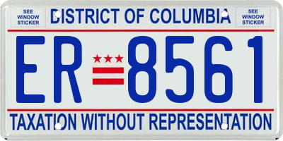DC license plate ER8561