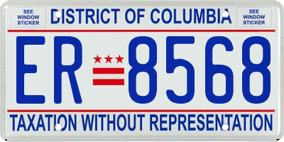 DC license plate ER8568