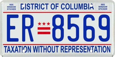 DC license plate ER8569
