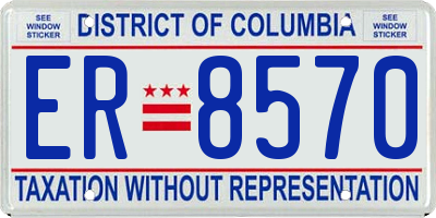 DC license plate ER8570