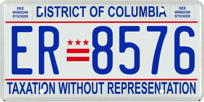 DC license plate ER8576