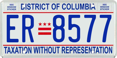 DC license plate ER8577