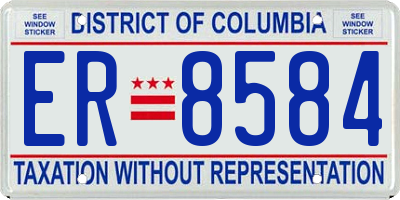 DC license plate ER8584