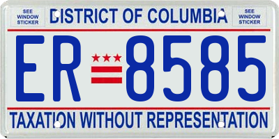 DC license plate ER8585