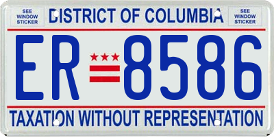DC license plate ER8586