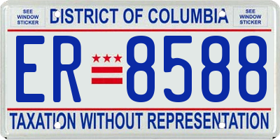DC license plate ER8588
