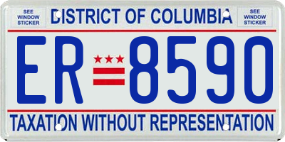 DC license plate ER8590