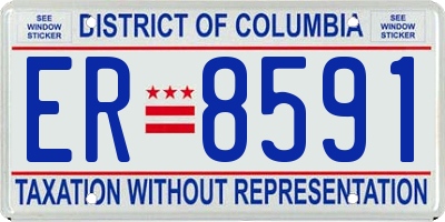 DC license plate ER8591