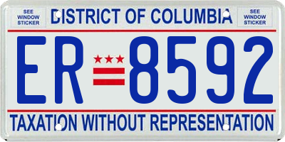 DC license plate ER8592
