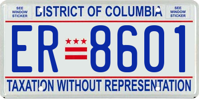 DC license plate ER8601