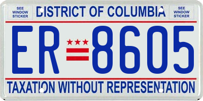 DC license plate ER8605