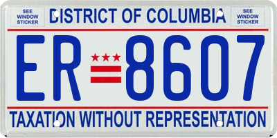 DC license plate ER8607