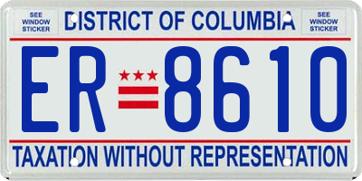 DC license plate ER8610
