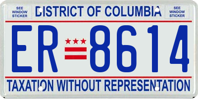 DC license plate ER8614