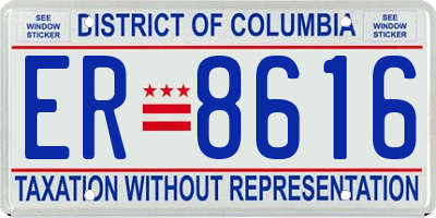 DC license plate ER8616