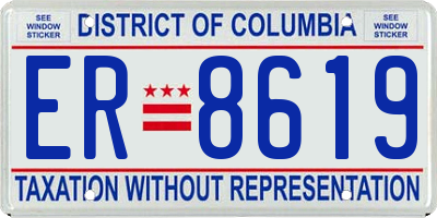 DC license plate ER8619