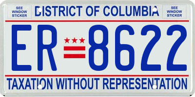DC license plate ER8622