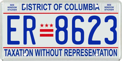 DC license plate ER8623