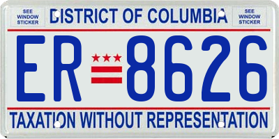 DC license plate ER8626