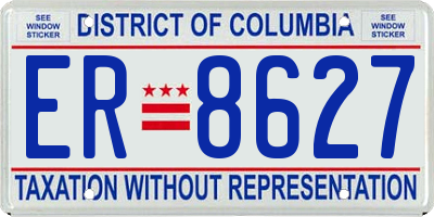 DC license plate ER8627
