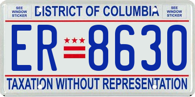 DC license plate ER8630