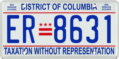 DC license plate ER8631