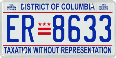 DC license plate ER8633