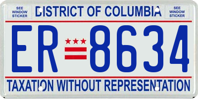 DC license plate ER8634