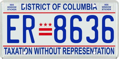 DC license plate ER8636