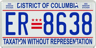 DC license plate ER8638