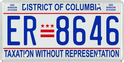 DC license plate ER8646