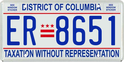 DC license plate ER8651