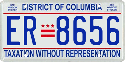 DC license plate ER8656