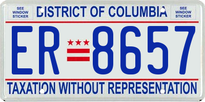 DC license plate ER8657