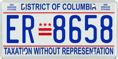 DC license plate ER8658