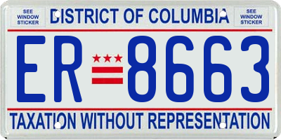 DC license plate ER8663