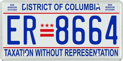 DC license plate ER8664