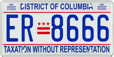 DC license plate ER8666