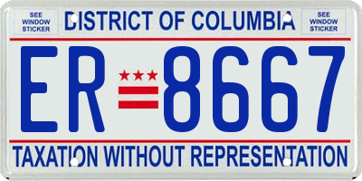 DC license plate ER8667