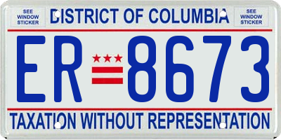 DC license plate ER8673