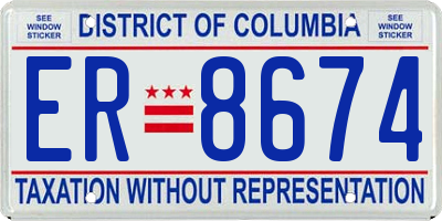DC license plate ER8674