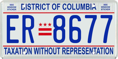 DC license plate ER8677