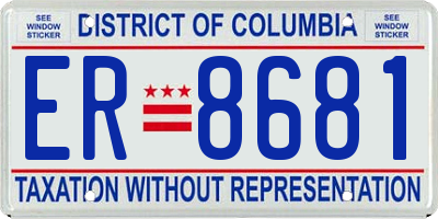 DC license plate ER8681