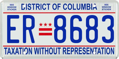 DC license plate ER8683