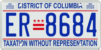 DC license plate ER8684