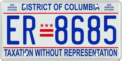 DC license plate ER8685