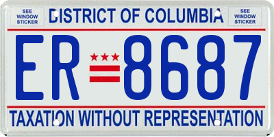DC license plate ER8687