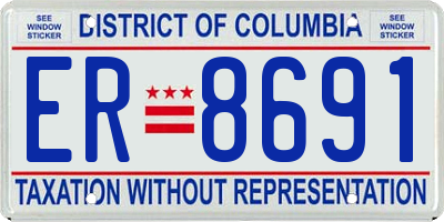 DC license plate ER8691